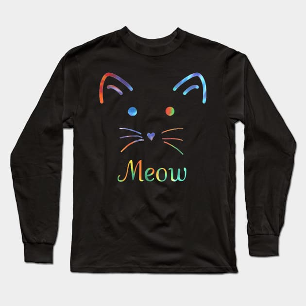 Meow Long Sleeve T-Shirt by ARTWORKandBEYOND